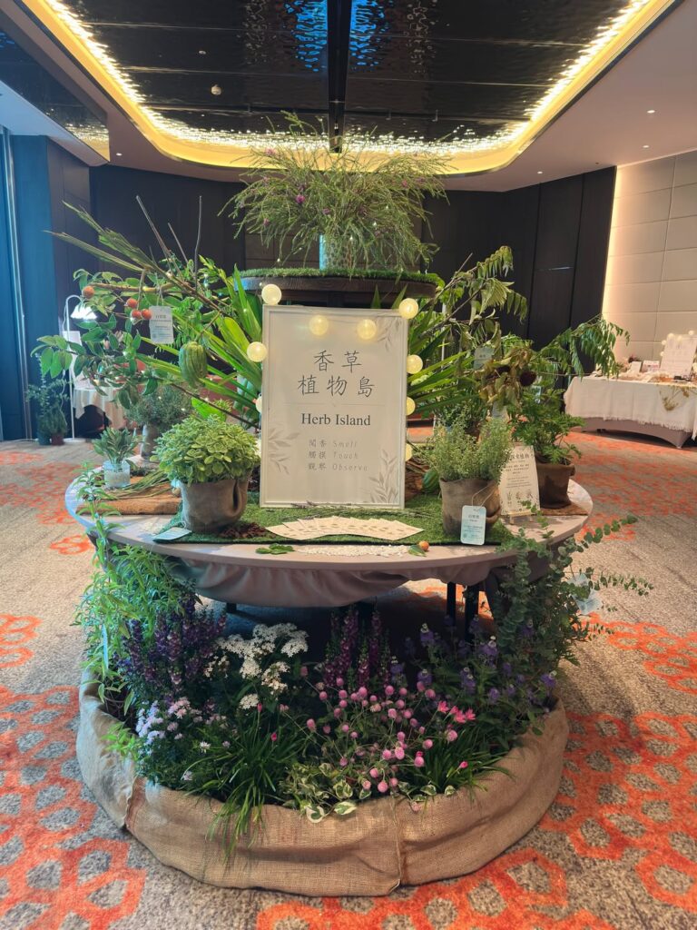 香草沉浸式五感體驗|禾亮家香草田搬進室內 5 禾亮家香草沉浸式五感體驗展覽的香草植物島,以多種新鮮香草植物打造室內自然場景
