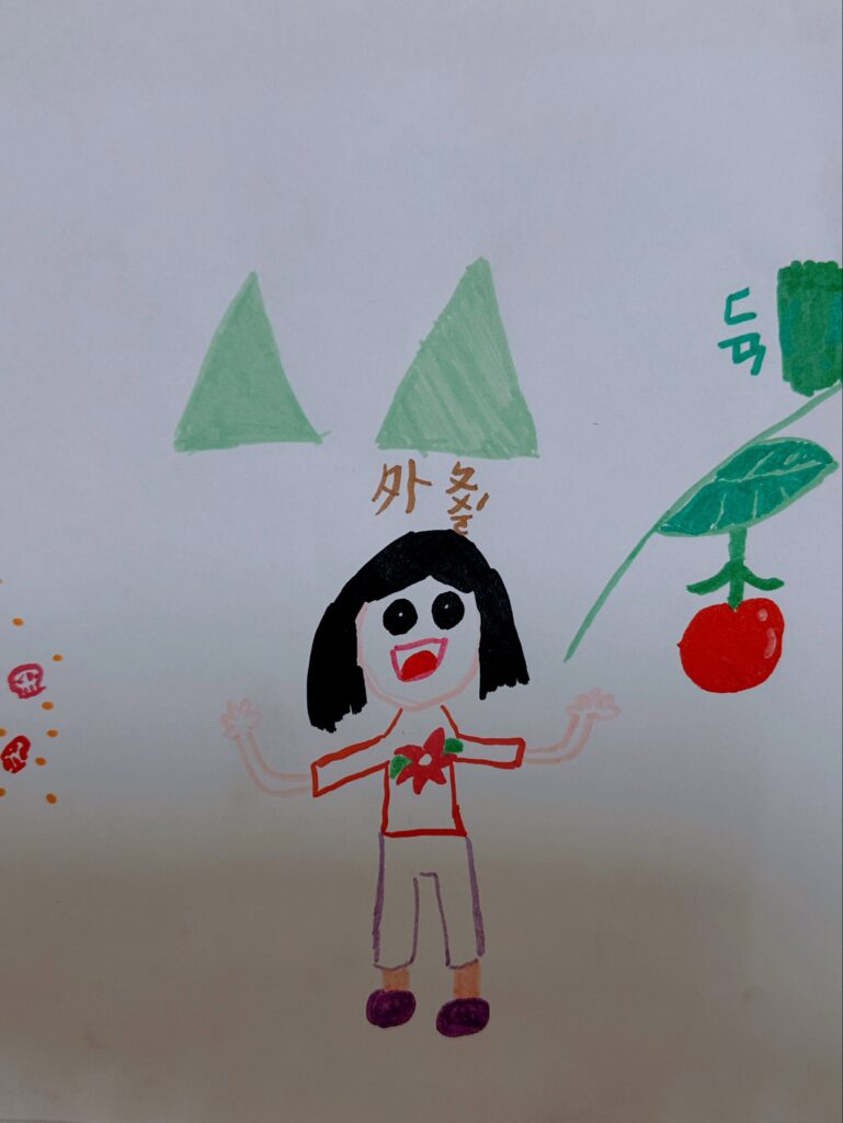 香草植物氣味聯想課|讓孩子探索五感世界 3 學員將香草氣味聯想轉化成人物山景與植物的繪畫作品