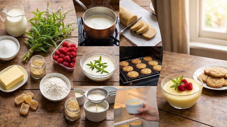 檸檬馬鞭草 Posset 佐生薑餅乾料理示意圖